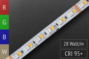 LED-Lichtband mit farbigen RGB-LEDs und separatem, hellen Weiß