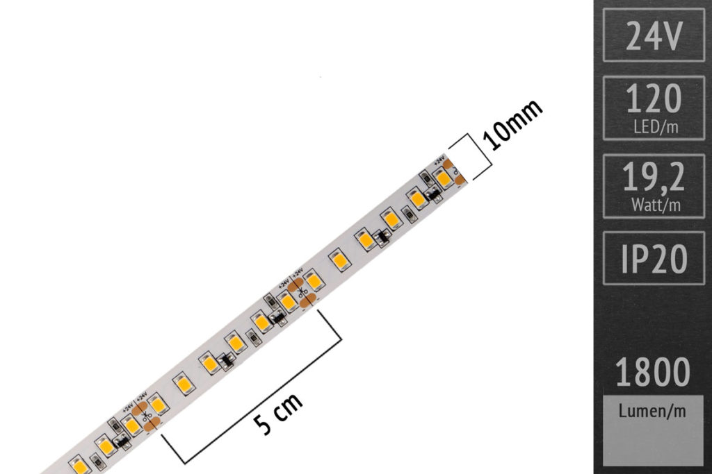 LED-Band warmweiß, 10mm breit, 24V